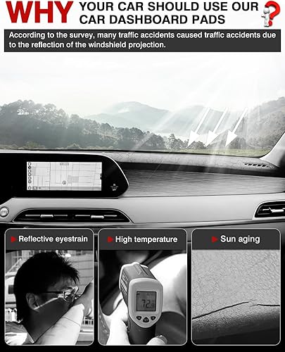 Miniatura 9 de Autorder Ajuste personalizado para cubierta de salpicadero, Hyundai Tucson 2022 2023 NX4, accesorios de franela antideslizante protector de tablero