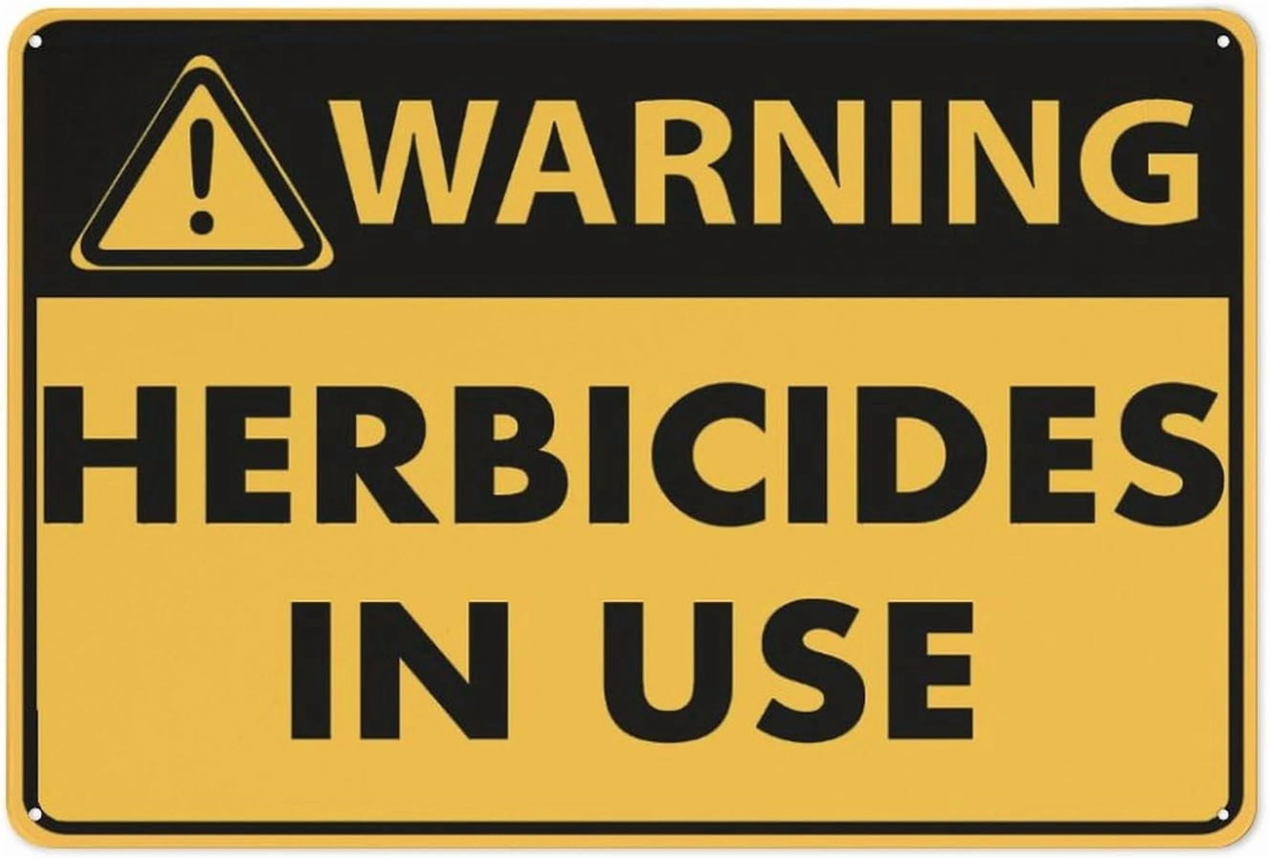 (2-Pack) Warning Metal Tin Sign Herbicides In Use Sign 12 X 8 Inch Rustproof Multicolor