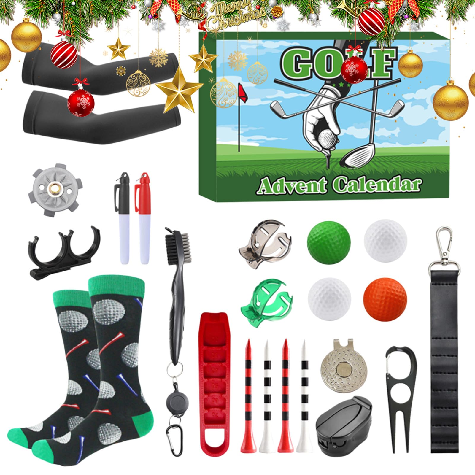 Calendario De Adviento Golf Pelotas Golf Tees Marcadores 24 Días Adviento