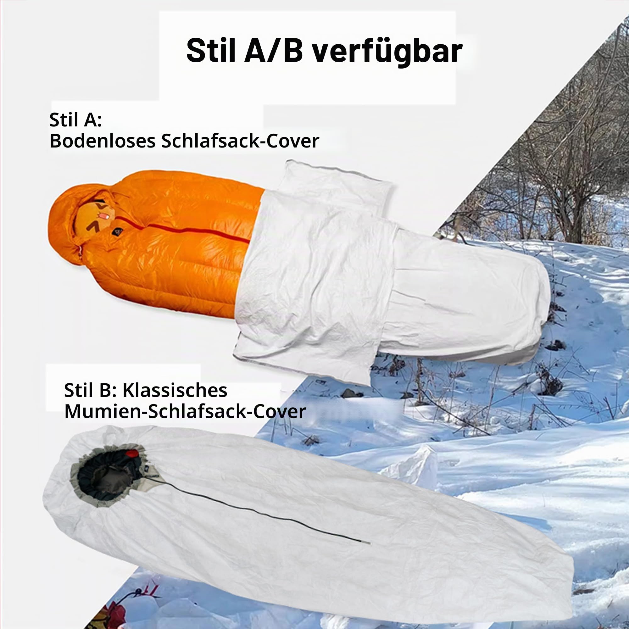 3F UL Gear Tyvek Schlafsack-Bezug,Schlafsacküberzug, Schutz vor Kondenswasser Camping Schlafsack Schutzcover ，Ultraleicht 135g-200g,Ungsaktiv und Schmutzabweisend für Schlafsäcke