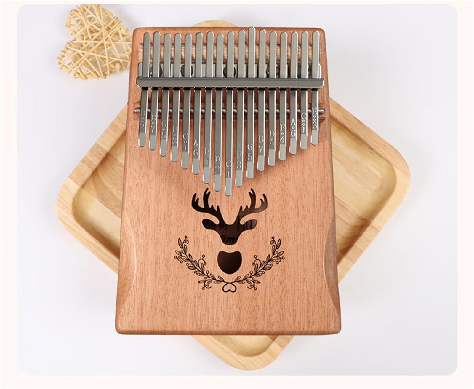 Kalimba 17 Nutowy Kalimba Z Kciukiem Przenośny Instrument Dla Początkujących Dorosłych Kolor Drewna Fawn