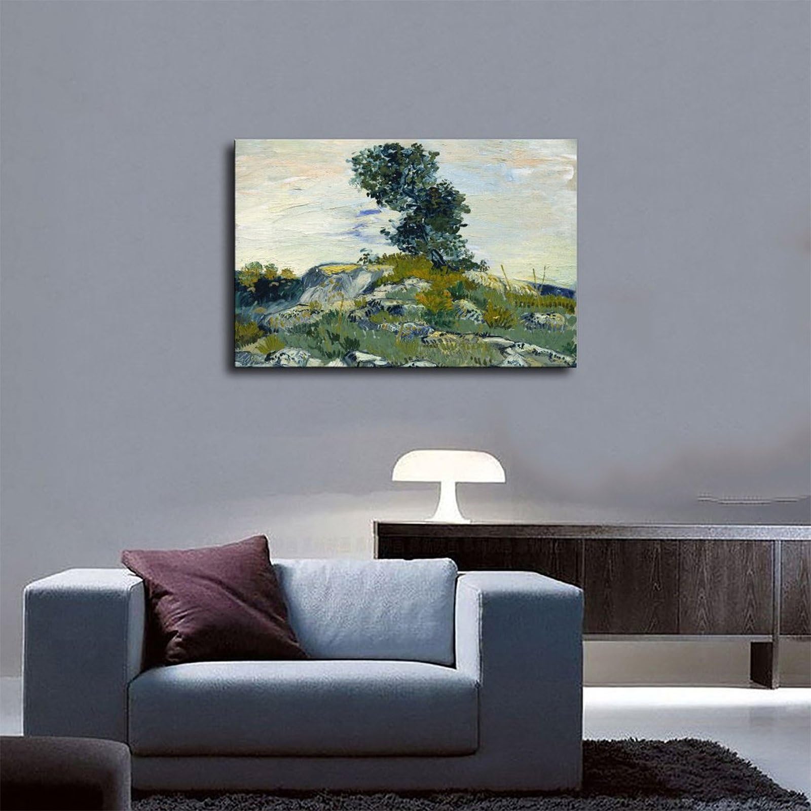 Poster vintage The Rocks di Vincent Van Gogh per l'estetica della stanza, stampa artistica da parete su tela, 61 x 91,4 cm