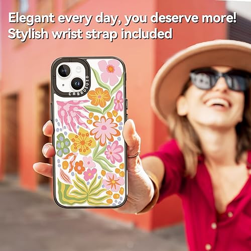 Miniatura 6 de Funda compatible con iPhone 15, bonita estética, duradera y a la moda, divertida funda para teléfono, diseño femenino de flor de la pasión para
