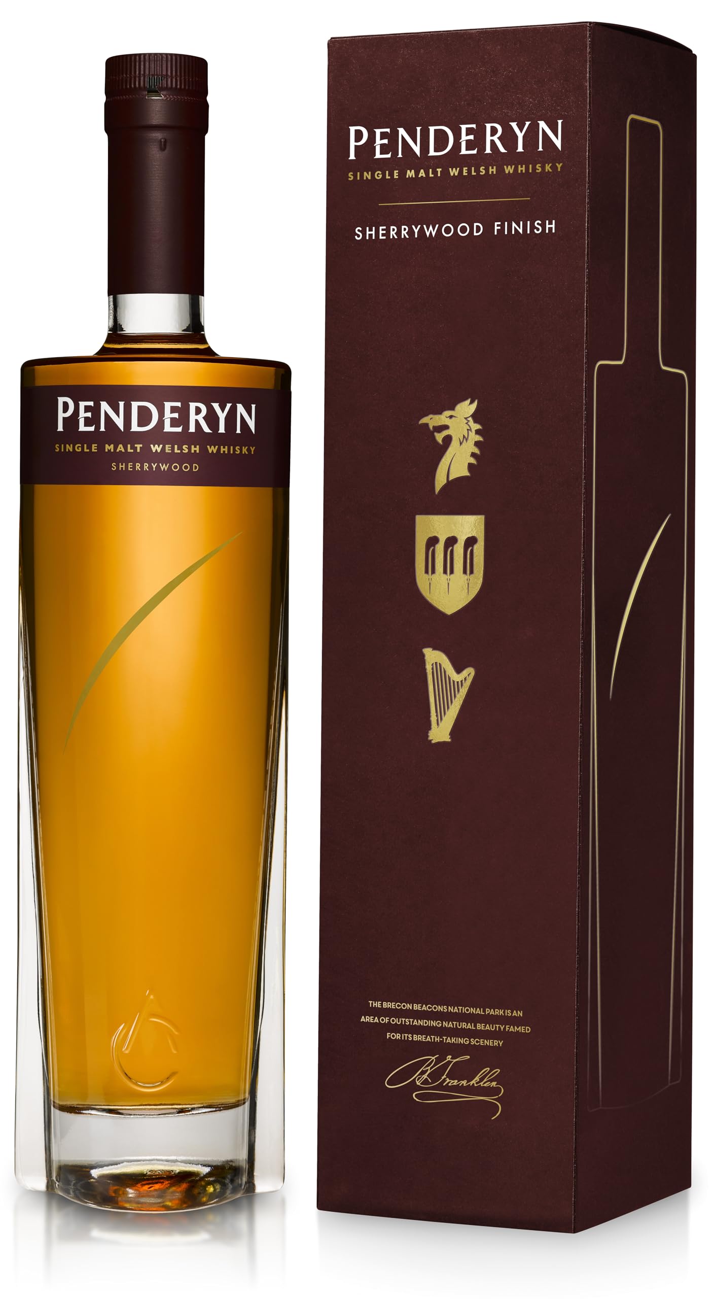 Penderyn Gold Single Malt Welsh Whisky Sherrywood - Ausgezeichneter Whisky aus Wales in der Geschenkpackung mit 46% vol. Alkohol (1 x 0,7l)