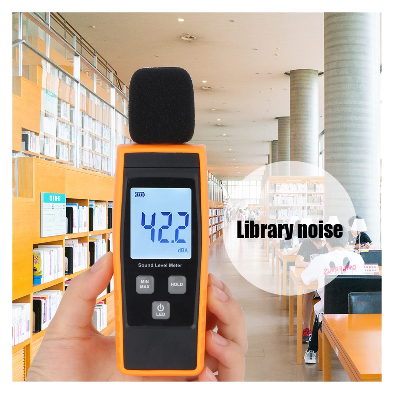 Sonómetro. Medidor de ruido portátil de 30-130 dB, alarma, medidor de ruido digital, monitor de decibelios, prueba for monitoreo de contaminación acústica