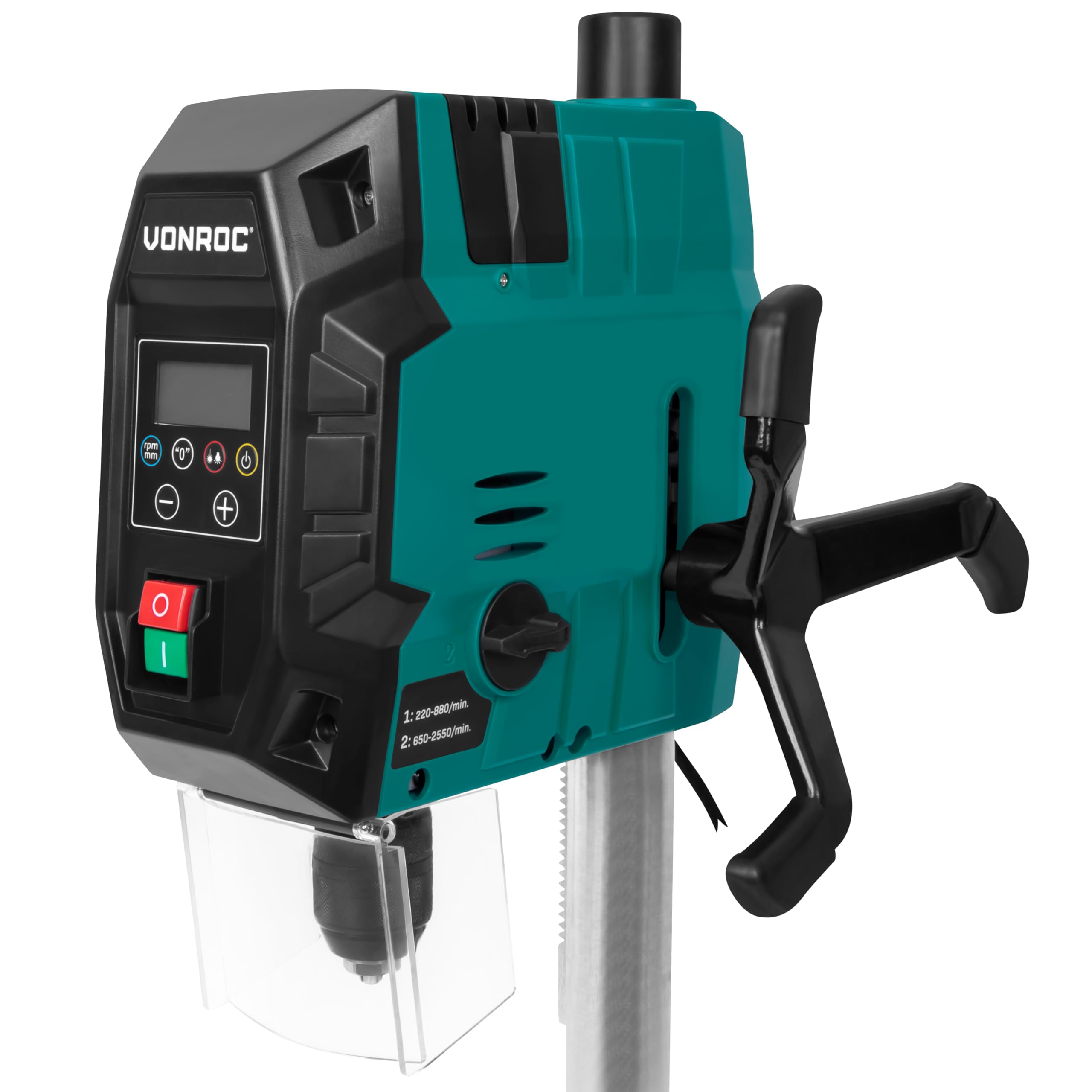 Taladro de columna 900W - Con panel de control digital y pantalla LCD | Incl. Accesorios