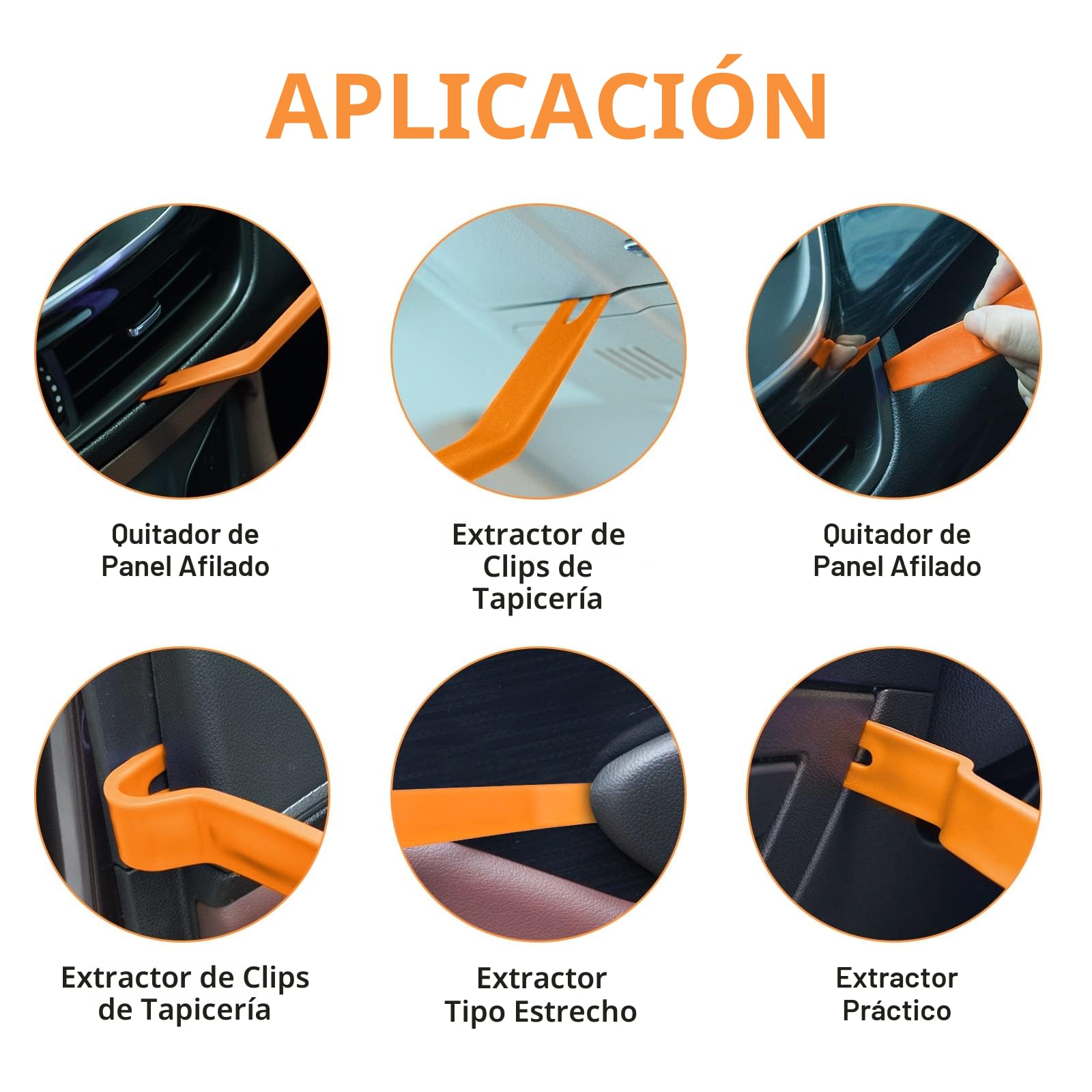 flintronic Kit de Herramientas Desmontaje Coche, 4PCS Herramienta de Desmontar, Desmontadores de Plastico del Panel Frontal del Coche, para Desmontar Audio Vehículo Radio Interior Recubrimiento.
