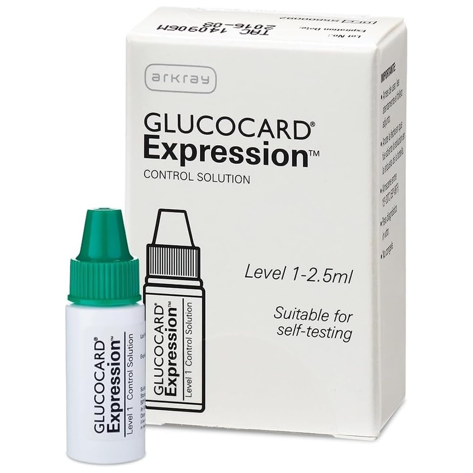 ARKRAY GLUCOCARD Expression Control Solution for Glucose Meter, Level 1 – Accuracy Check for Blood Glucose Meter and Test Strips, 2.5 ml Vial, 1 Count