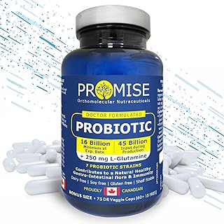 75 DRcaps 45 Billion CFU Probiotic (Plus 250mg of L-Glutamine) 7 Strains, Support for Digestive Health, Gut Flora, Reduce Bloating, Constipation, Gas & Leaky Gut Relief