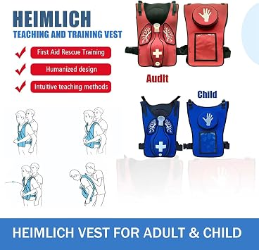 Anti Choking Device, Wearable CPR First Aid Training Model Adult Infarction Teaching with Back Slap, Red