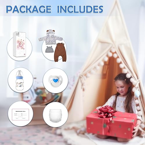 Miniatura 6 de WOOROY Muñecas de bebé Reborn realistas de 18 pulgadas muñeca de bebé realista Levi de la vida real que se ven realmente suaves y ponderadas para