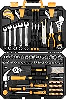 Vista 8 de DEKOPRO Juego de herramientas de 158 piezas, kit de herramientas manuales para el hogar, juego de herramientas de reparación automática, con caja