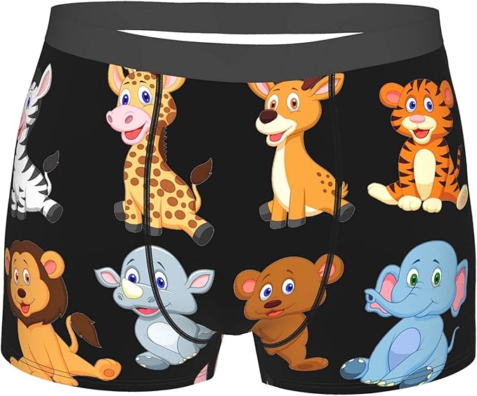 REDDATES Men's Underwear Cartoon Animals print Classic Stretch Boxer