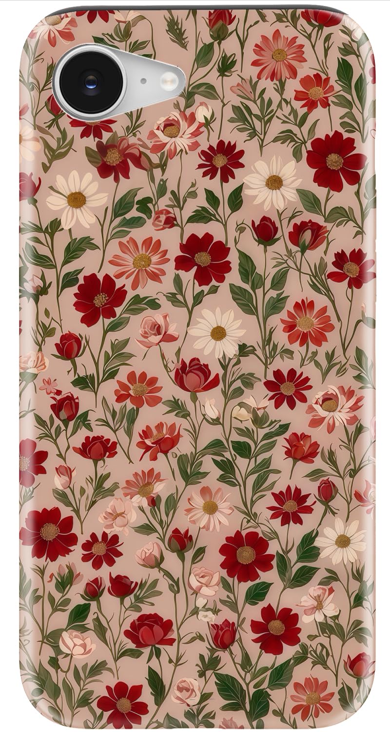 Goodon for iPhone 17 Pro Max Case Cute, Preppy Floral Design,Slim Silicone Protective Hard Cover, Wireless Charging Compatible Aesthetic Glossy Y2K Phone Cases for Women Girls, Marbled Floral Veins — view 63