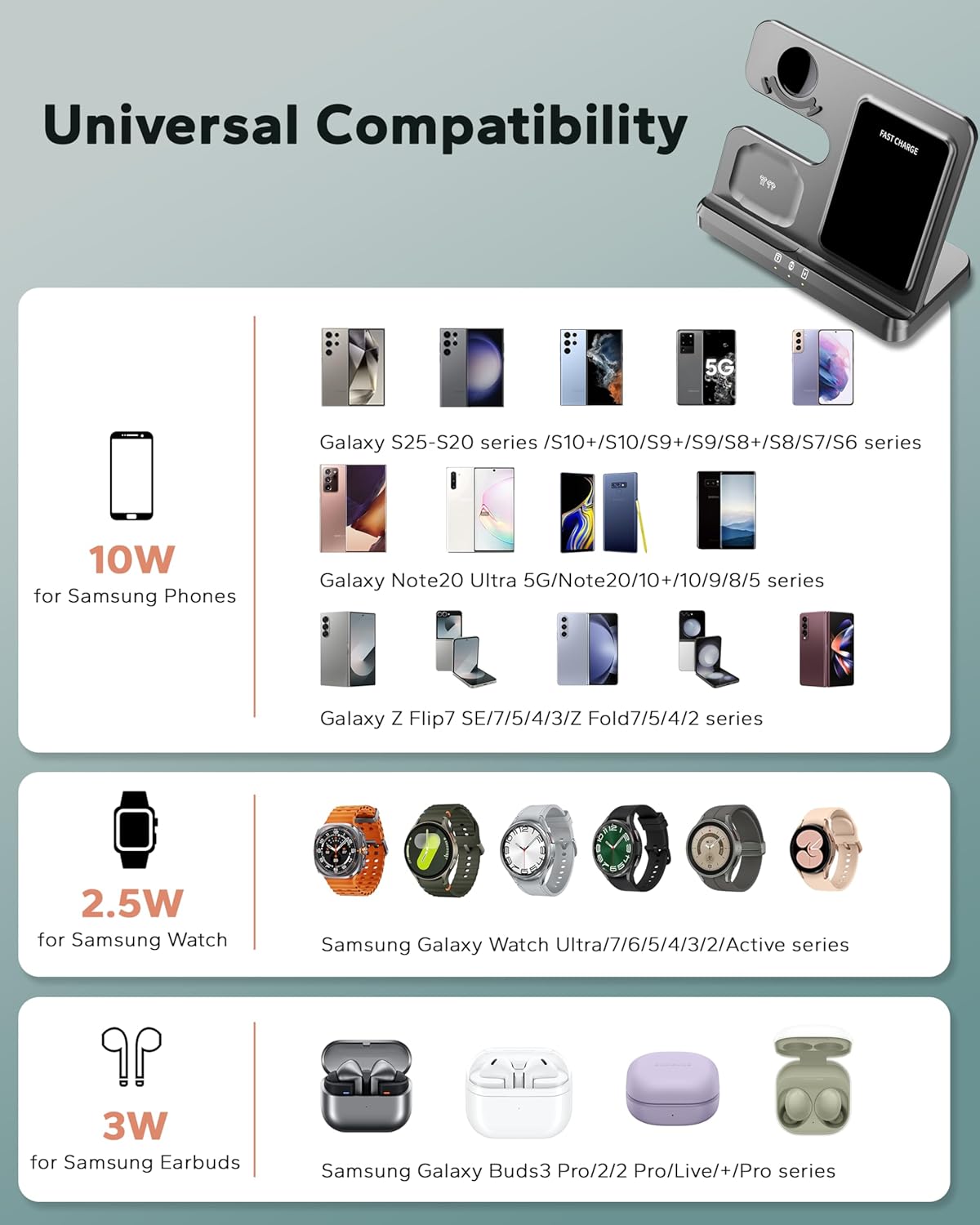 Streamline Your Power: The Ultimate 3-in-1 Charging Station for Samsung Devices