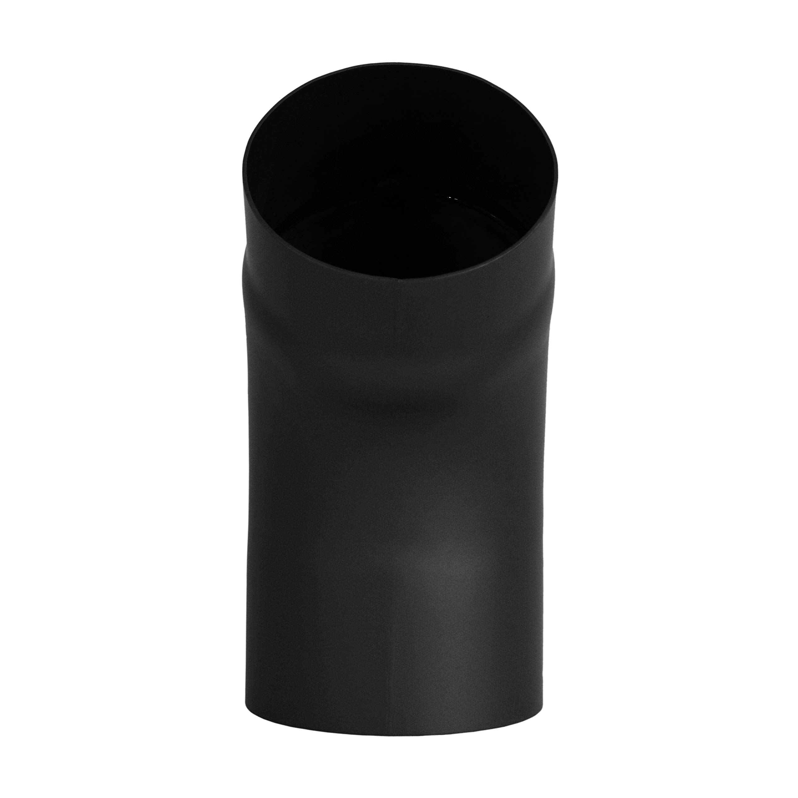 LANZZAS Ofenrohr Bogen 45° gezogen (fullform) - im Durchmesser Ø 150 mm - Farbe: schwarz - Rauchrohr/Knie Bogen