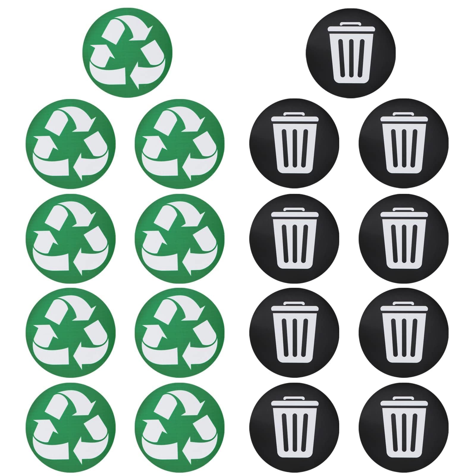Autocollant de Recyclage HERCHR, Pack de 18 Autocollants Vinyle pour Poubelle Intérieur Extérieur