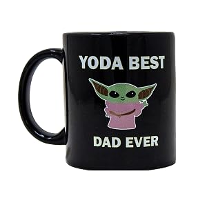 Ceramic Mug with Best Dad Ever Printed Design Unique Tea Coffee Novelty Cup for Fathers Day Birthday Black