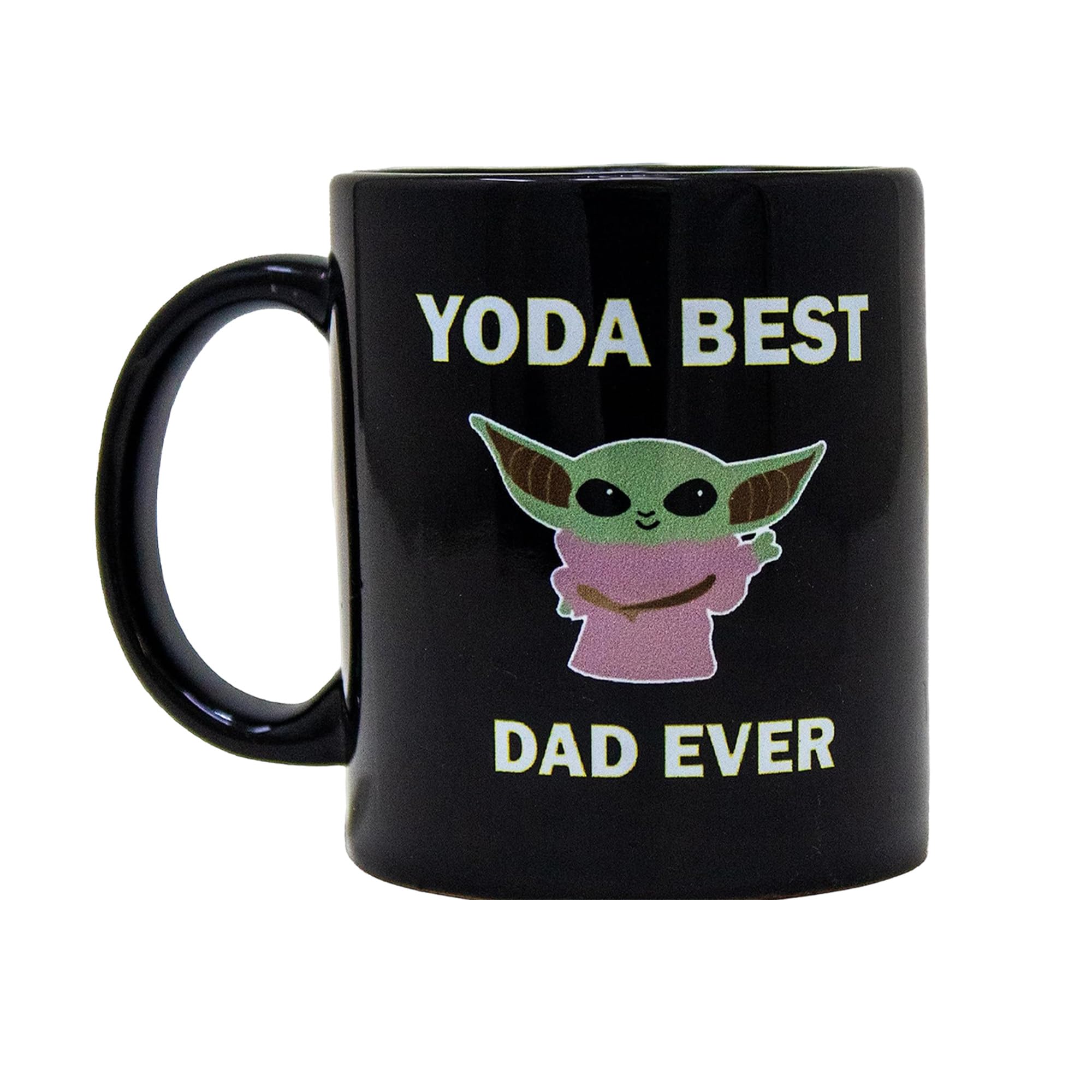 Ceramic Mug with Best Dad Ever Printed Design Unique Tea Coffee Novelty Cup for Fathers Day Birthday Black