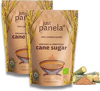 Just Panela Unrefined Cane Sugar - 1 Pound, Pack of 2 - Sweeten Your Coffee with Natural Cane Sugar - Unprocessed and Hand...