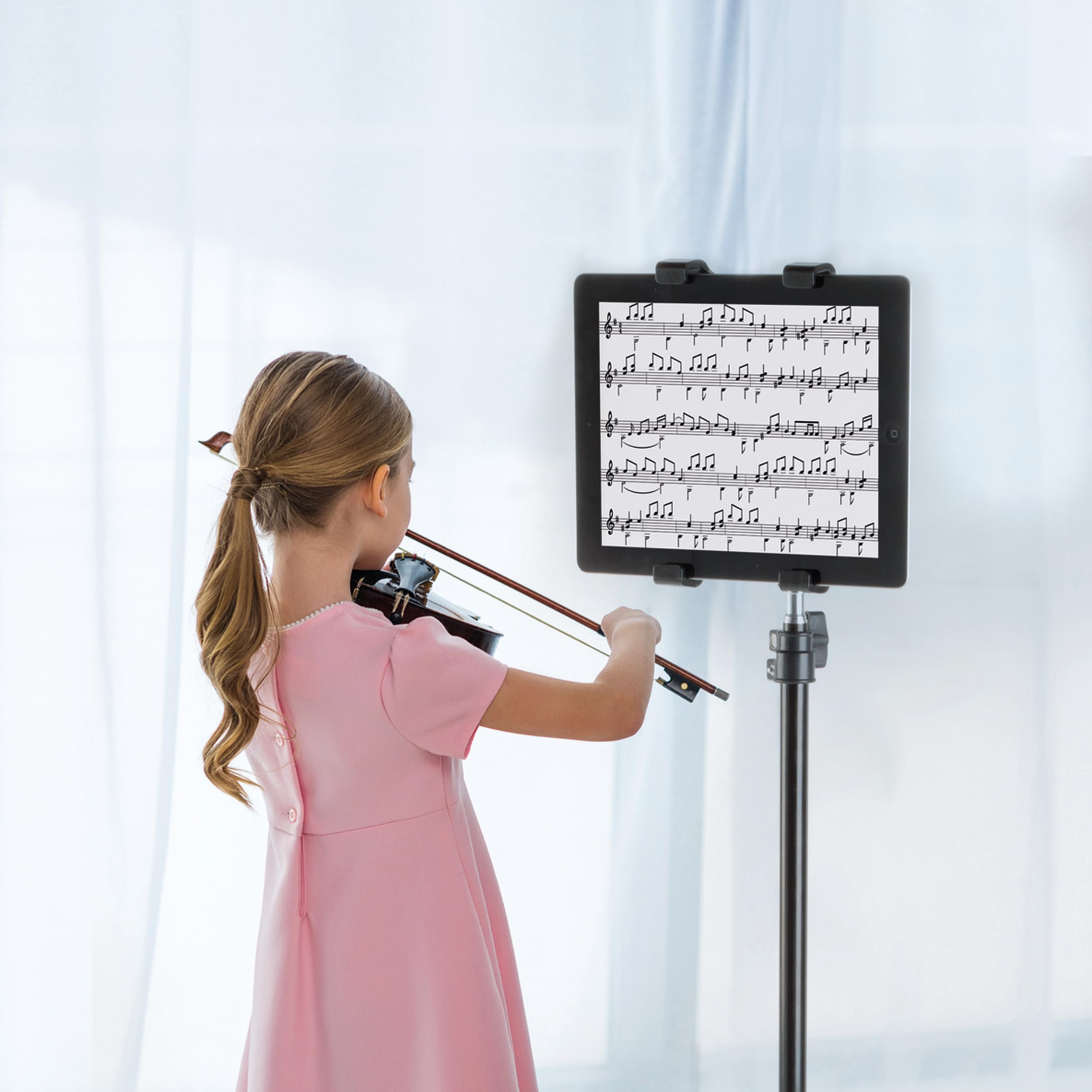 Soporte para tablet y teléfono con trípode Intempo EE5964BLKSTKEU Sync, extensible hasta 2M, soporte ajustable de 360 grados, diseño manos libres, perfecto para llamadas de vídeo y vídeo