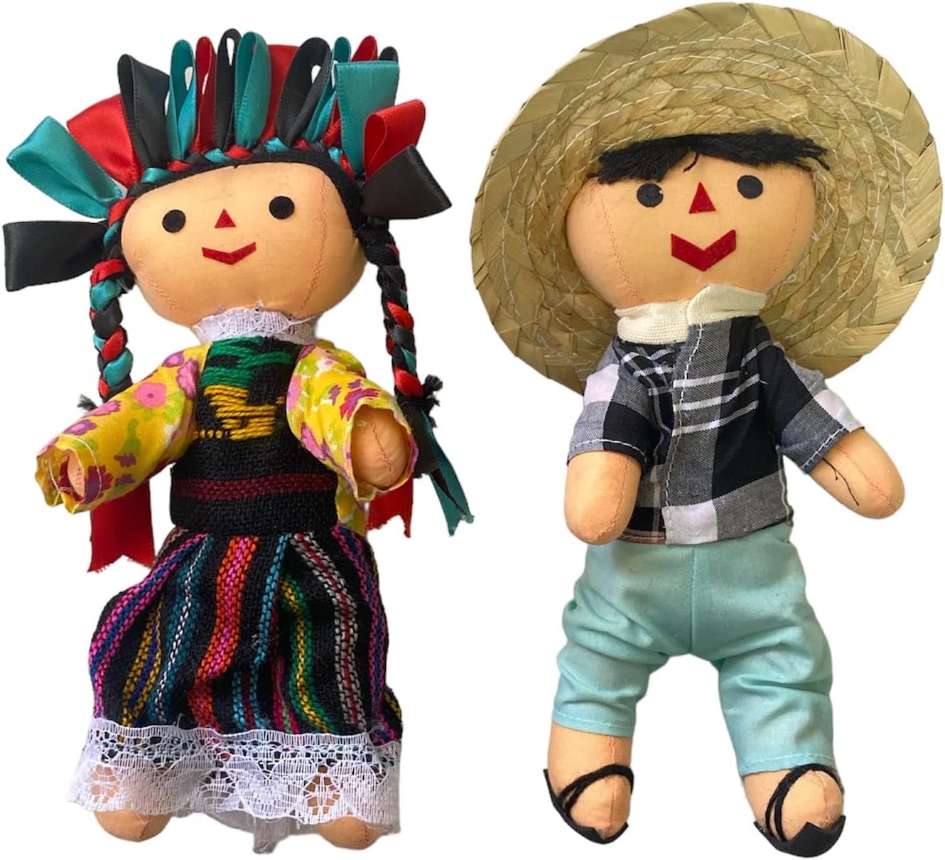 Mexican RAG Doll, 10 Piece Set, Handmade Doll, MUNECA LELE, Mix