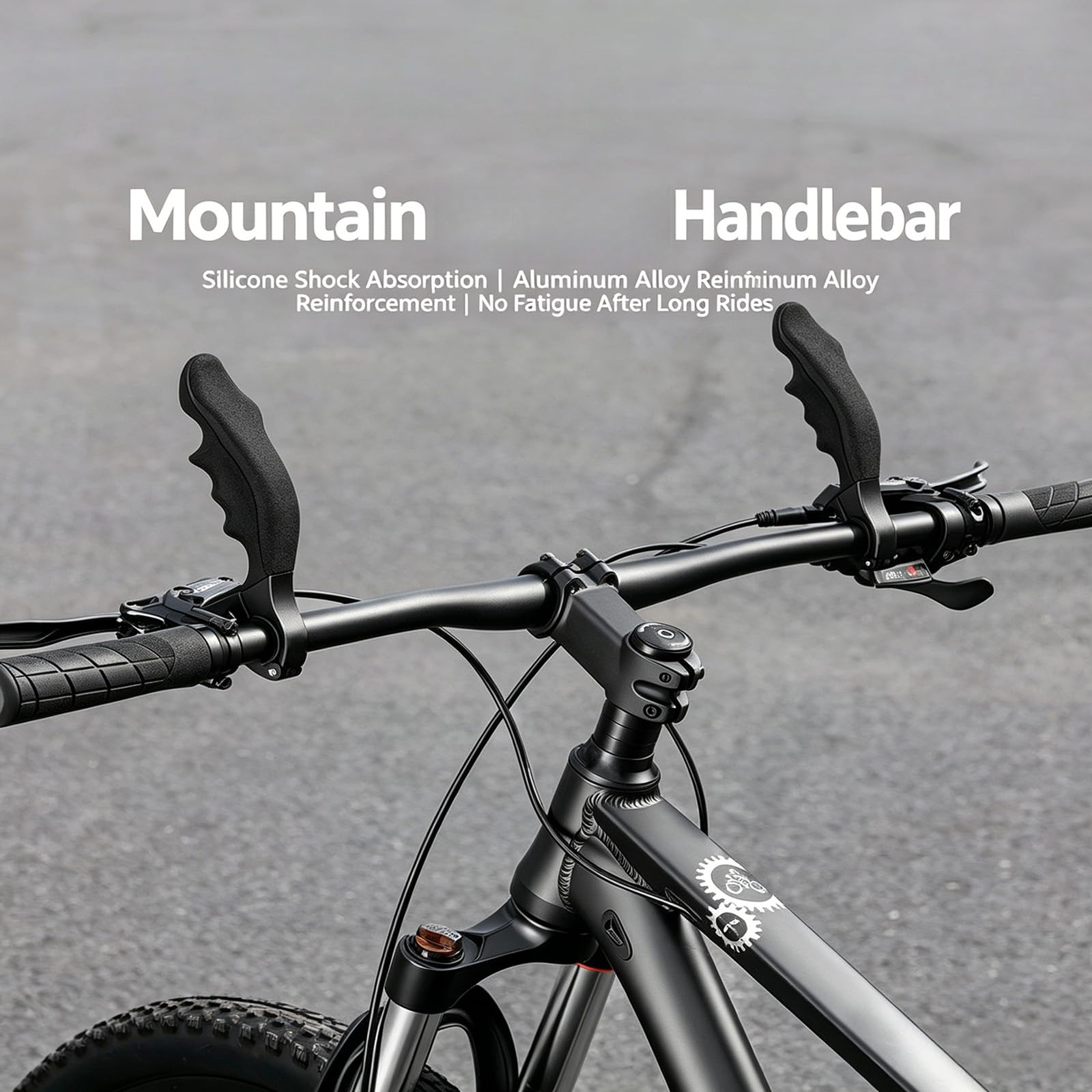 Estensioni ' Impugnatura del Manubrio con Supporto | Coppia ergonomica in silicone con base in lega morsetto per la configurazione guida in bici e con impugnatura