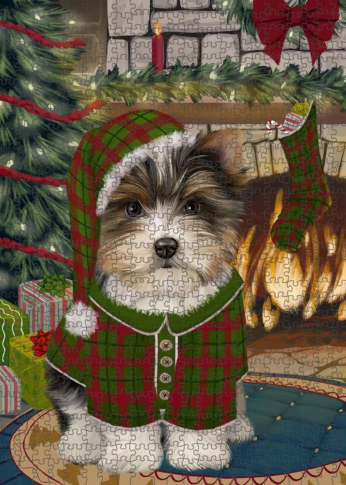 Christmas Stocking was Hung Biewer Dog Jigsaw Puzzle for Adults - Animal Printed Interlocking Puzzle Game Artwork - Gift for Dog Lover's - 1000 Pcs 29.5"x19.7", PZLE51470