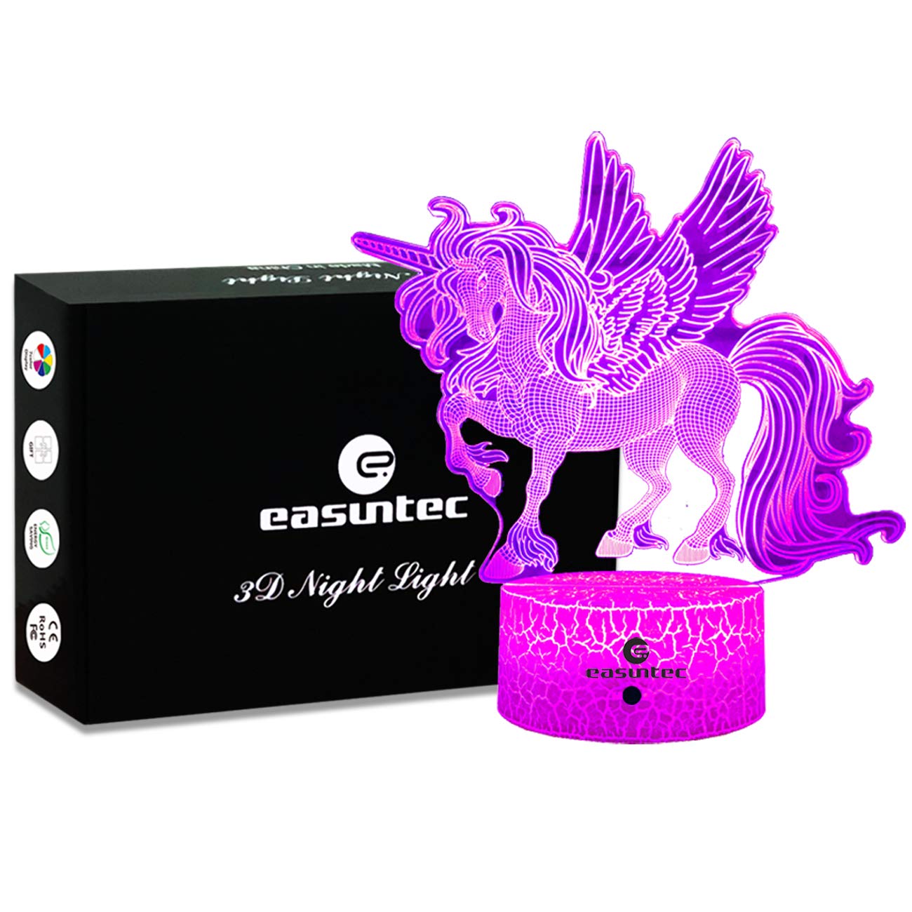 easuntec Unicorn Gifts Night Lights for Kids with Remote & Smart Touch 7 Colors + 16 Colors Changing Dimmable Unicorn Toys 1 2 3 4 5 6 7 8 Year Old Girl Gifts (Unicorn 16WT)