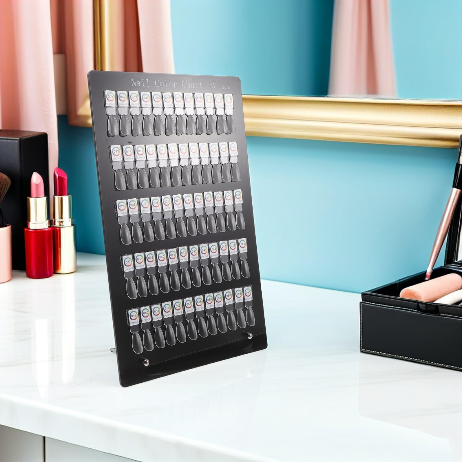 Espositore Magnetico per Colori Unghie 60 Slot in Acrilico Trasparente, Porta Nail Art Rimovibile per Manicure Professionale e Uso Domestico, Organizer per Campioni e Conservazione