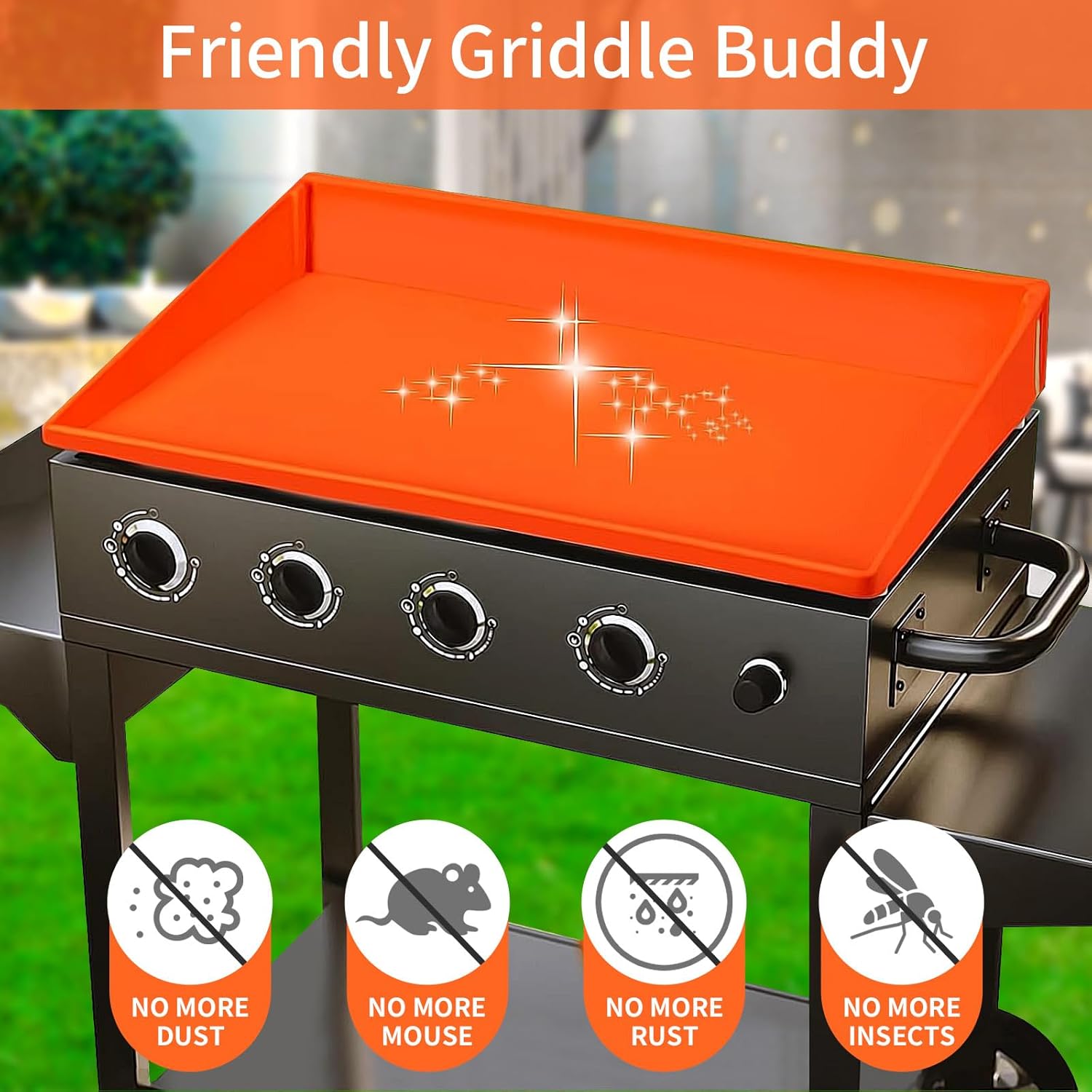 Silicone Griddle Mat 29” With Silicone Griddle Tool Mat 16"x11.5" for Blackstone,Upgraded Full-edge Heavy Duty Food Grade Non-Stick Griddles Cover
