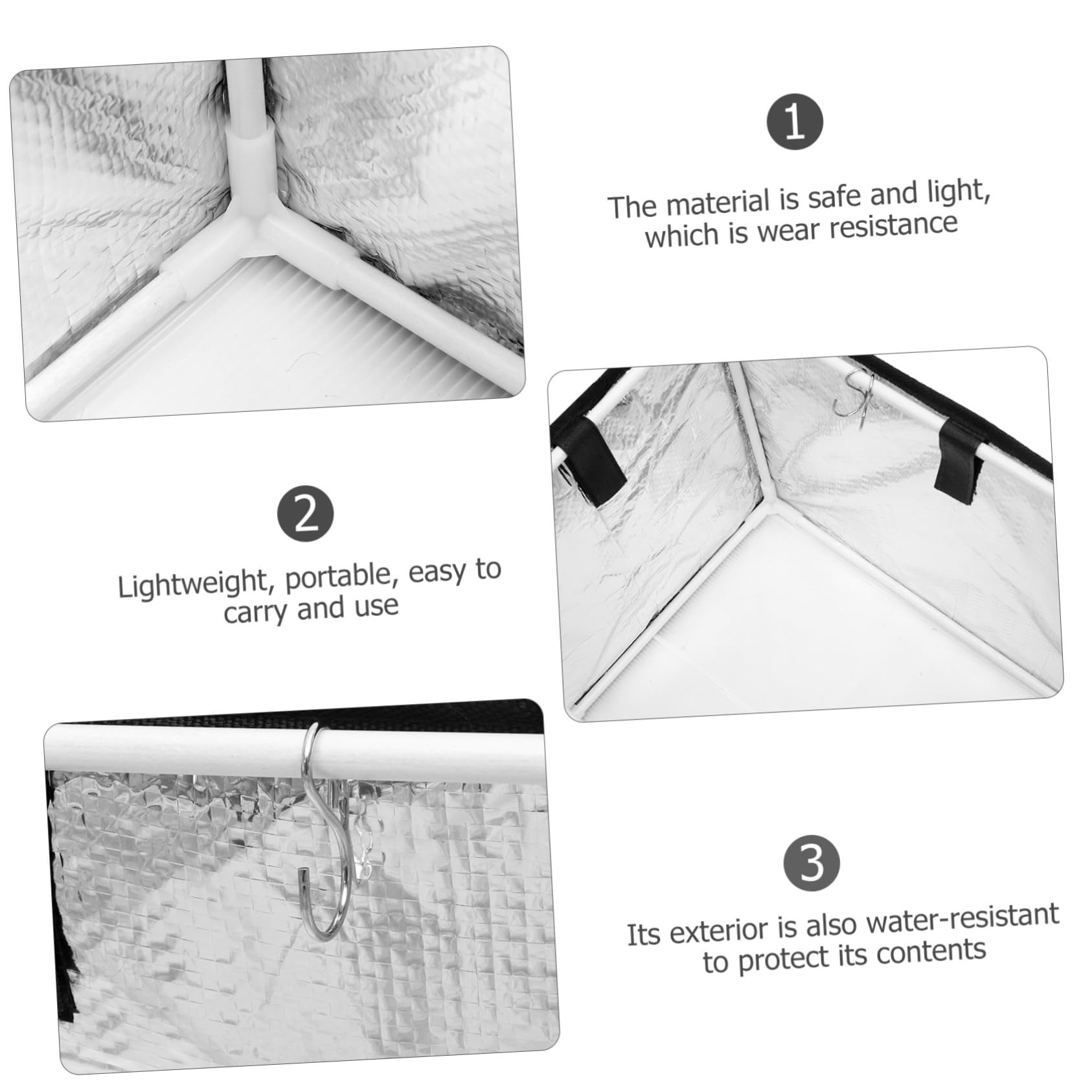 Ciieeo Caja de Aislamiento Térmico de 32 L en Nylon Negro para Reparto | Conservación del Calor, Diseño Ligero, Uso Exterior y Compras, Formato para Llevar