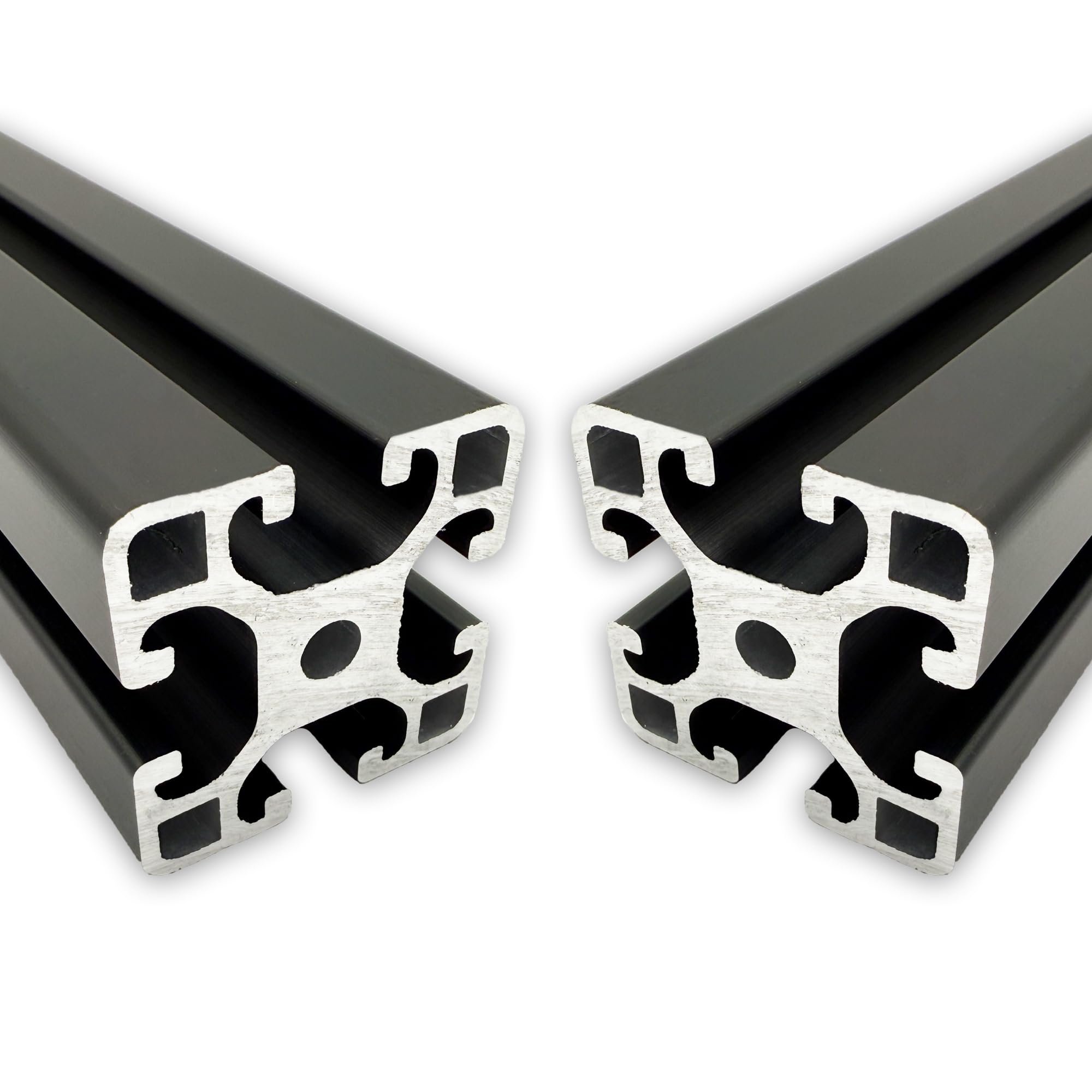 Aluprofil 40x40 mm | Nut 8 | 3 Stück mit 2 Meter = 6 Meter | schwarz eloxiert E6/C35 | Aluminium Profil | Nutenprofil | Aluprofil | Alu Profil | Leicht | Montagesystem |