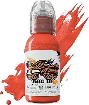 World Famous Tattoo Ink - Bora Bora Peach Tattoo Ink - Professional Tattoo Ink & Tattoo Supplies - Skin-Safe Permanent Tattooing in Bold Shades - Vegan & Non-Toxic 1 oz