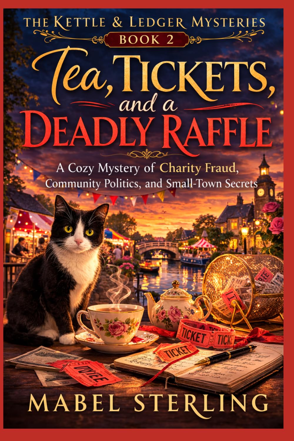 Tea, Tickets, and a Deadly Raffle: A Cozy Mystery of Charity Fraud, Community Politics, and Small-Town Secrets (The Kettle & Ledger Mysteries)