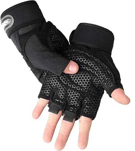 Guantes de entrenamiento, guantes de gimnasio para hombres, muñequeras para levantamiento de muñecas, guantes para entrenamiento, guantes de