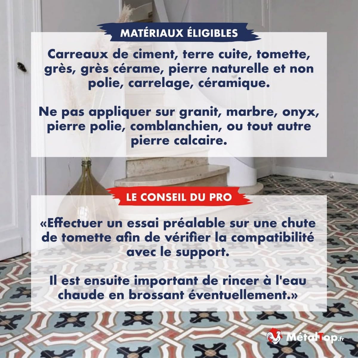 Decapant Carreaux De Ciment 1 L Nettoyant anti-tâches et laitance