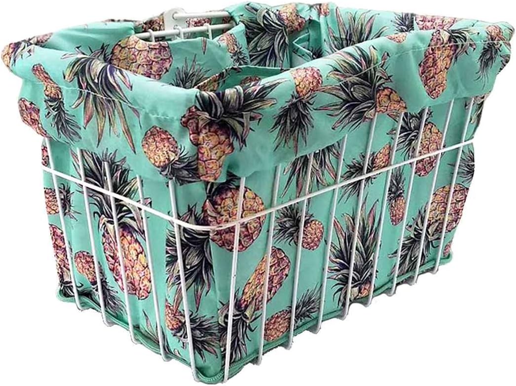 Cruiser Candy Bicycle Basket Liner Tote,Beach Cruiser Basket Cover, EBike Front Wire Or Wicker Bike Basket Fits Up to 15x12x10, Yoga Gym Beach Bag. Weatherproof Bike Bag