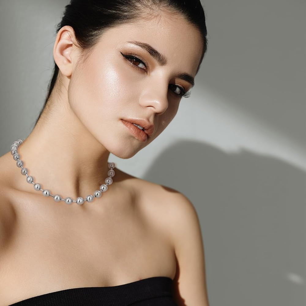 Amazon.com: Xyulaan Silver Ball Chain Necklace, Chains Necklace