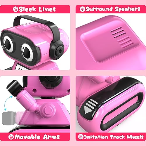 Miniatura 6 de beefunni Robot inteligente para niñas de 4 a 10 años, con ojos LED, demostración automática, recargable, grabación, música, regalo perfecto de