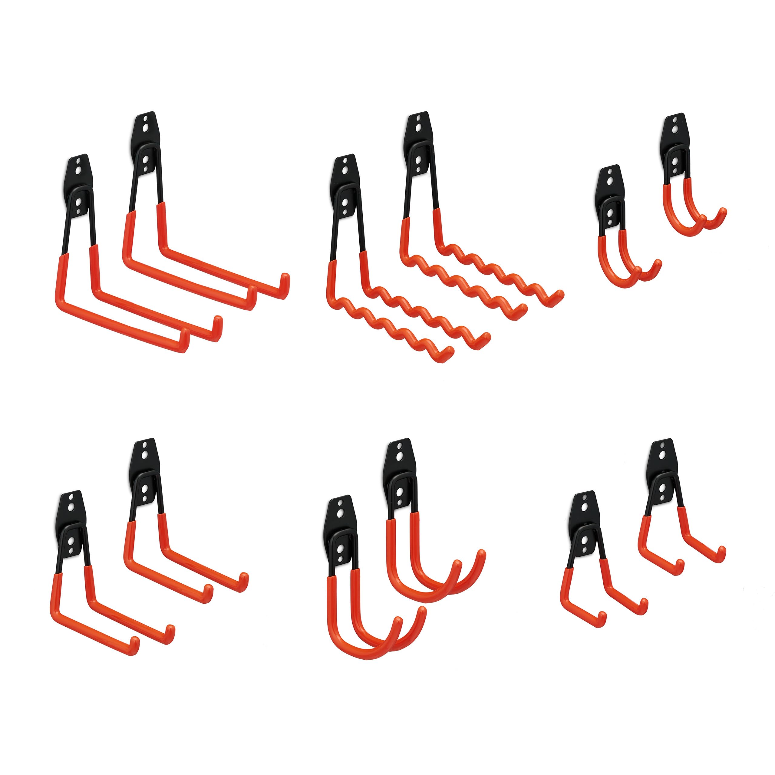 Crochets muraux porte-outils de jardin et support pour outils de garage en acier lot de 12