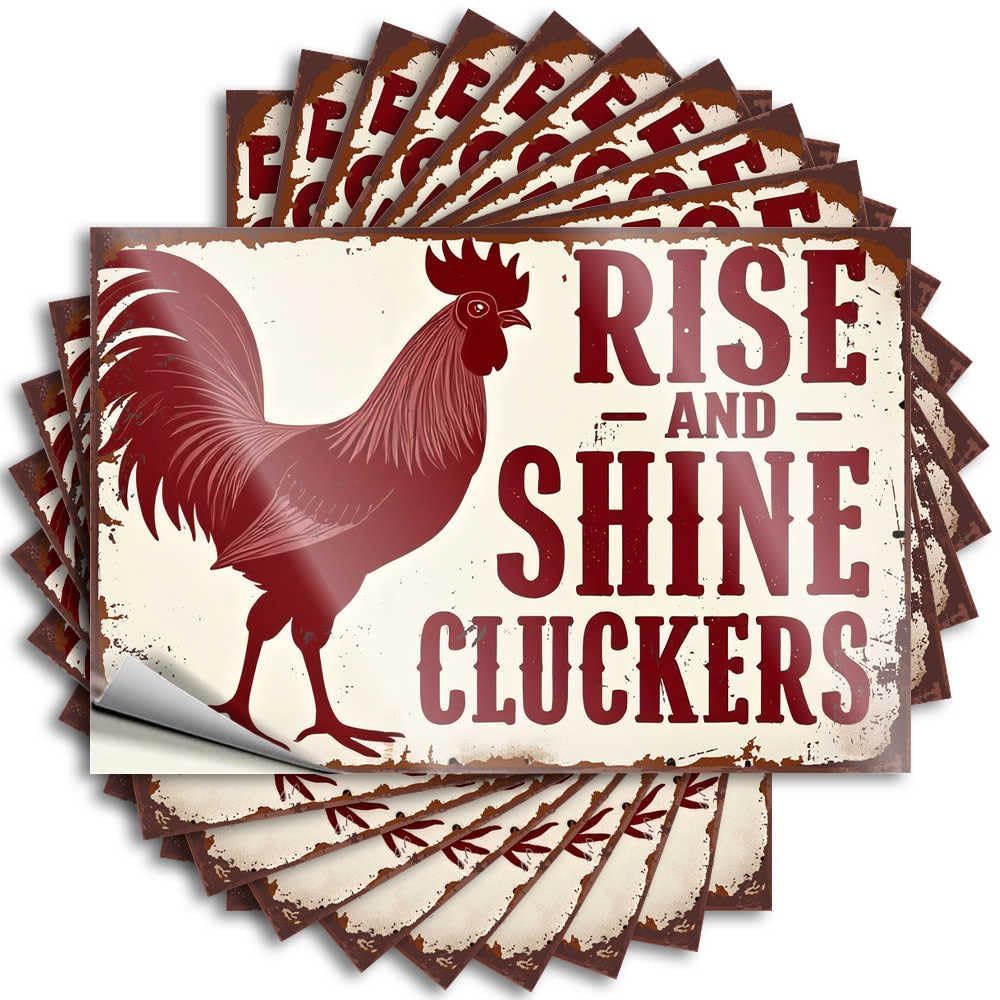 Rooster's Morning Call: Rise and Shine! Winter Sports Bar Decor - Tattoo Case Removable Vinyl Decal(8X12CM)
