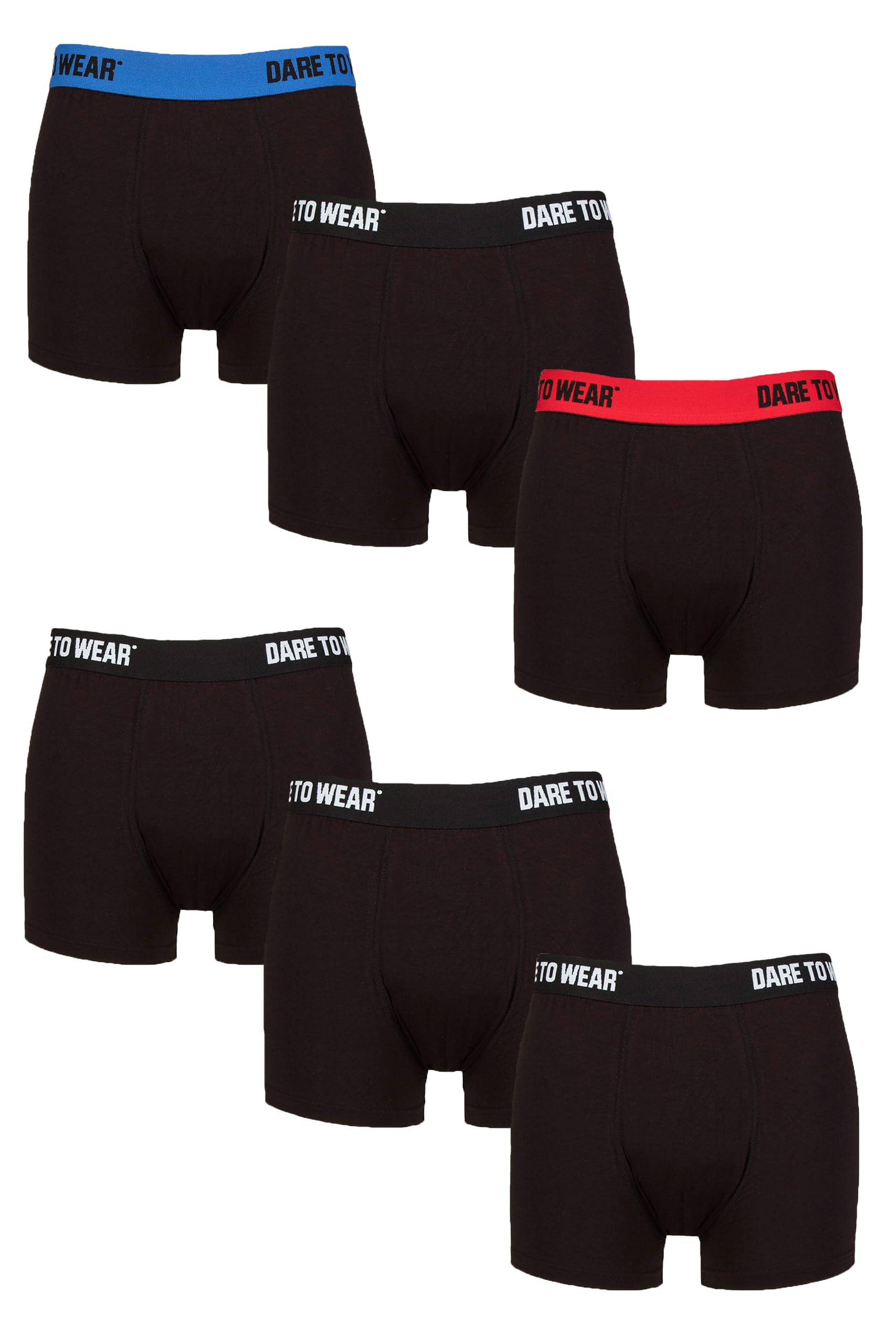 Sockshop Men's Black Contrast Dare To Wear Trunks - Bamboo Plain And Striped Patterned Underwear In A 6 Pair Multipack (Uk, Alpha, M, Regular, Regular, )