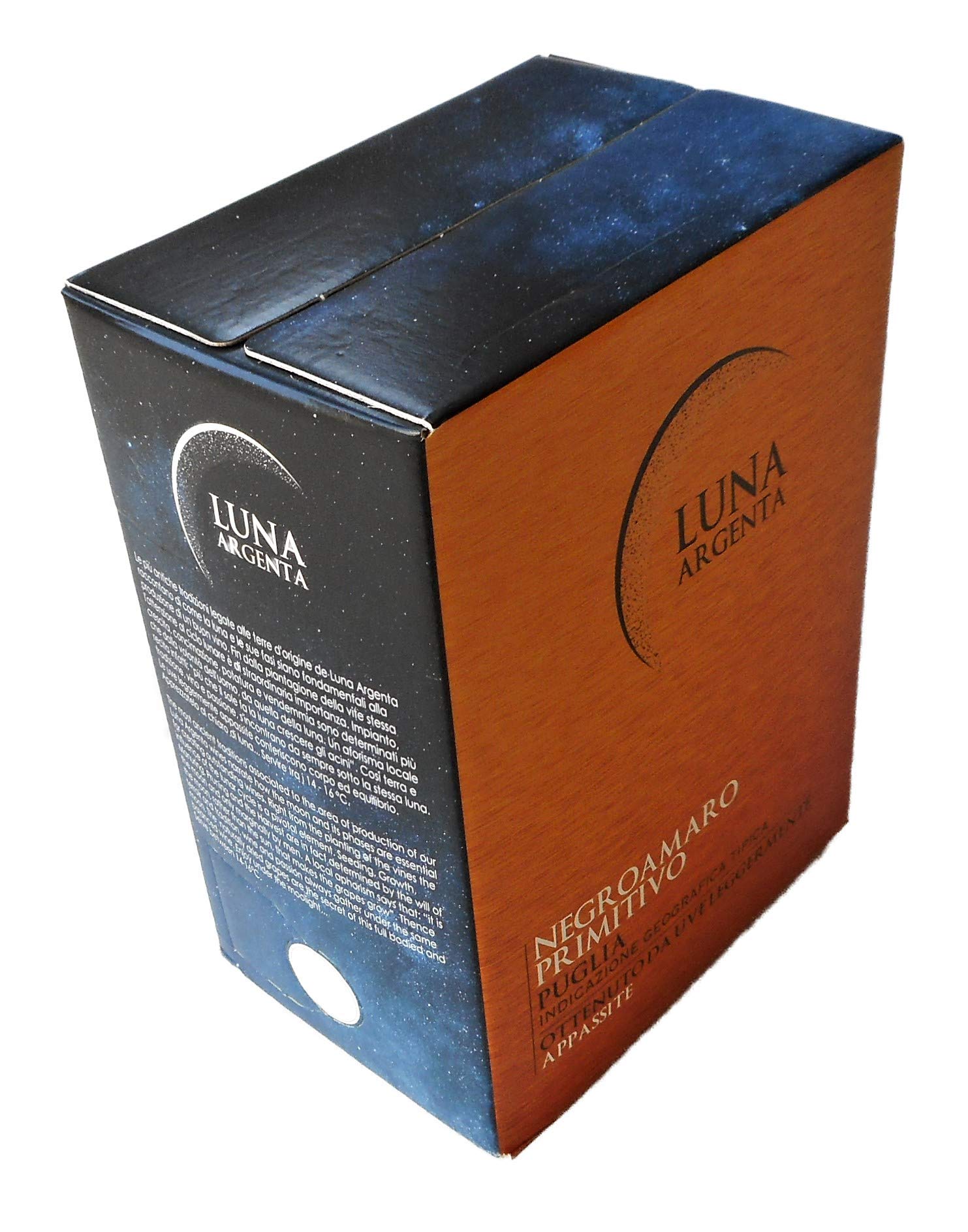 Negroamaro Primitivo Appassimento 2018 Bag-in-Box 5l Luna Argenta, trockener Rotwein aus Apulien