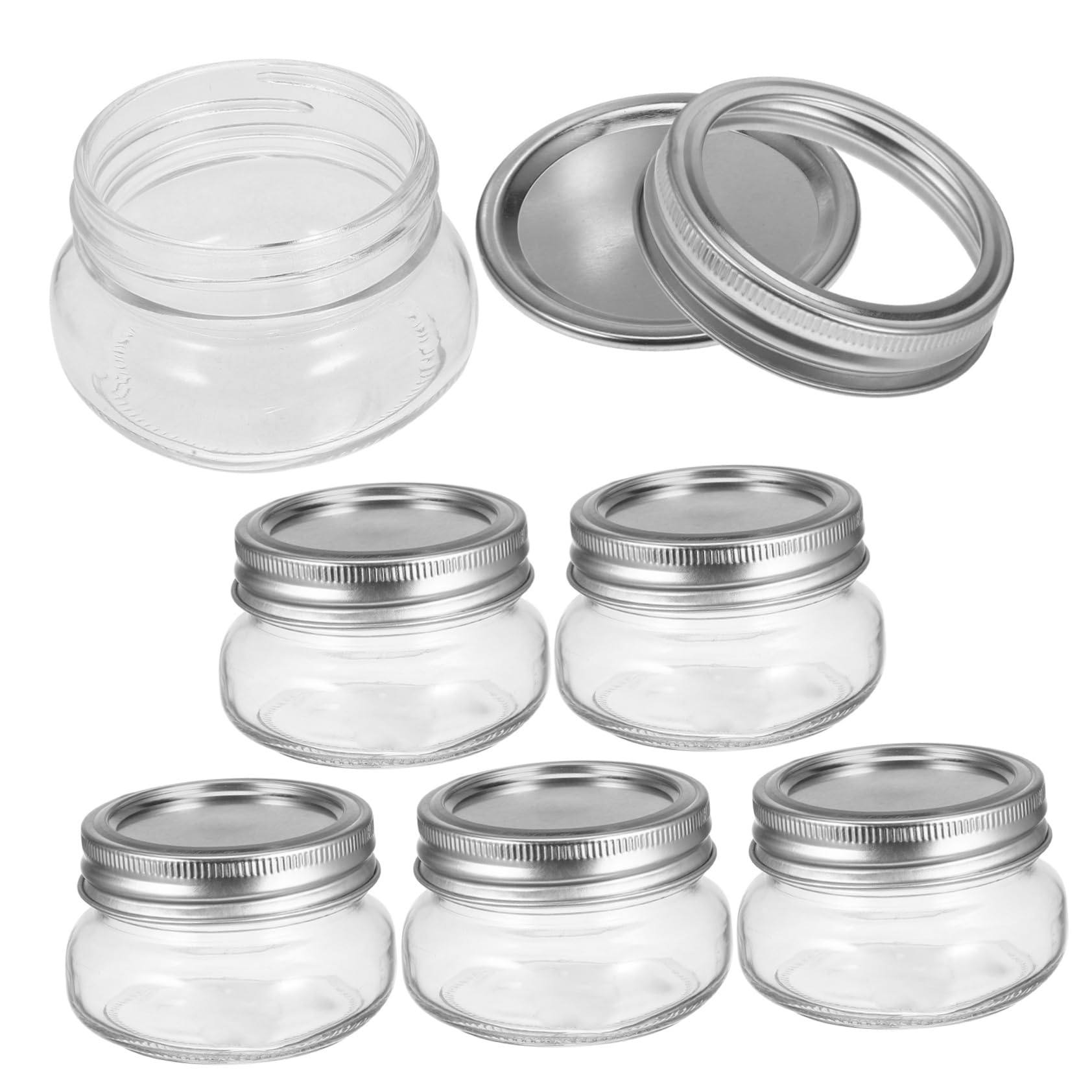 ULTECHNOVO 6 Kleine Einmachgläser 150ml aus Glas mit Luftdichtem Deckel Wiederverwendbar für Unterwegs und Reisen Vorratsdosen für Küche