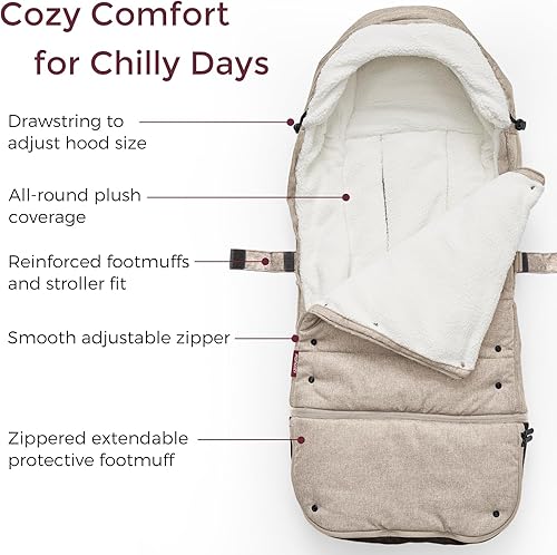Miniatura 4 de Momcozy Saco para cochecito  Universal, resistente a la intemperie, bolsa cálida para cochecito  Funda de invierno extensible  Hebilla ajustable