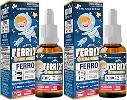 KIT 2X FERRIX (Ferro infantil) 30ml - Flora Nativa Sabor:Morango