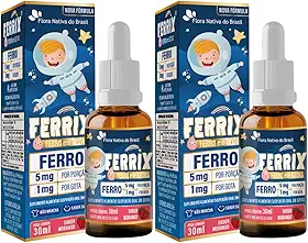 KIT 2X FERRIX (Ferro infantil) 30ml - Flora Nativa Sabor:Morango