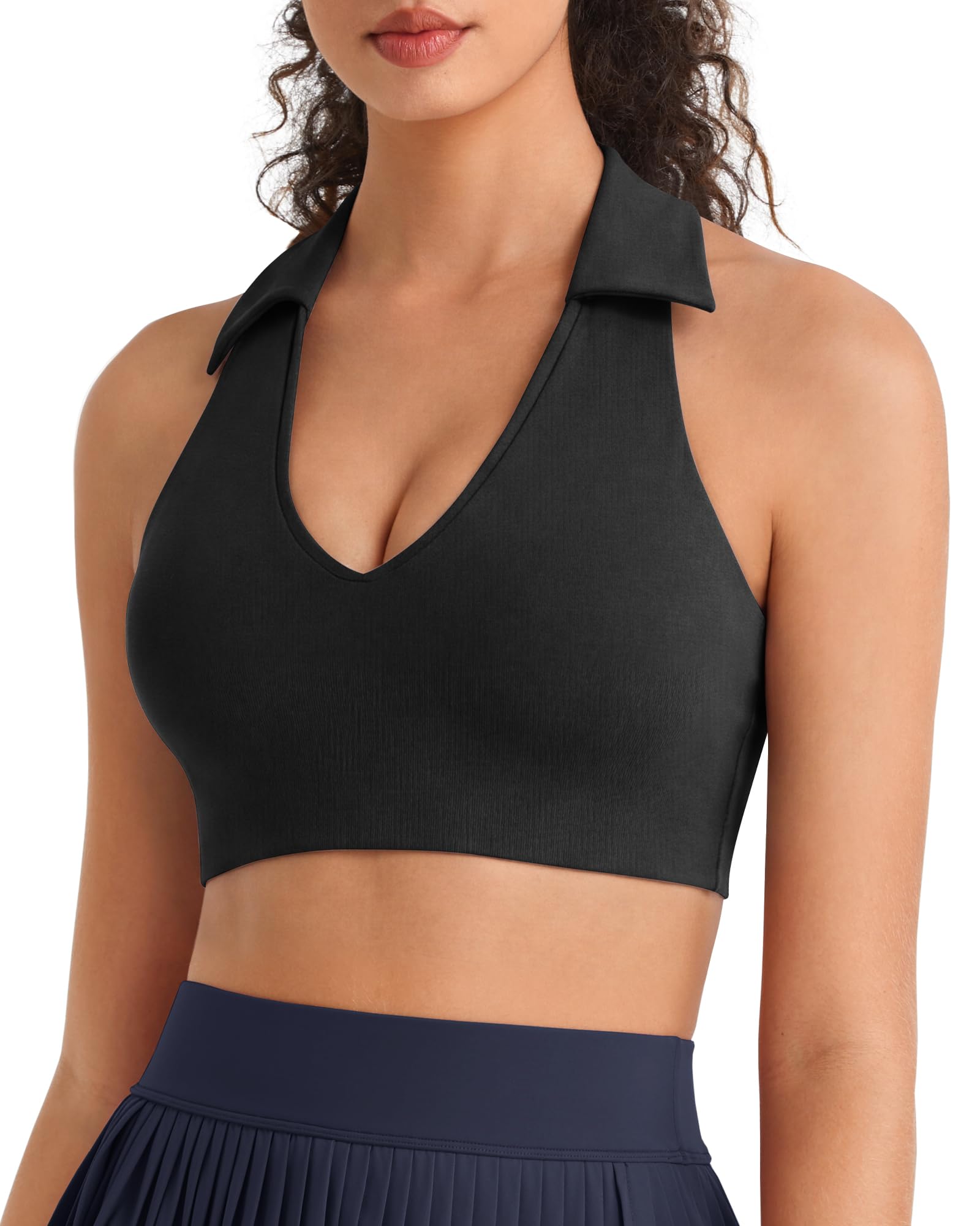 G4Free BareFeel Polo Collared Padded Sports Bra