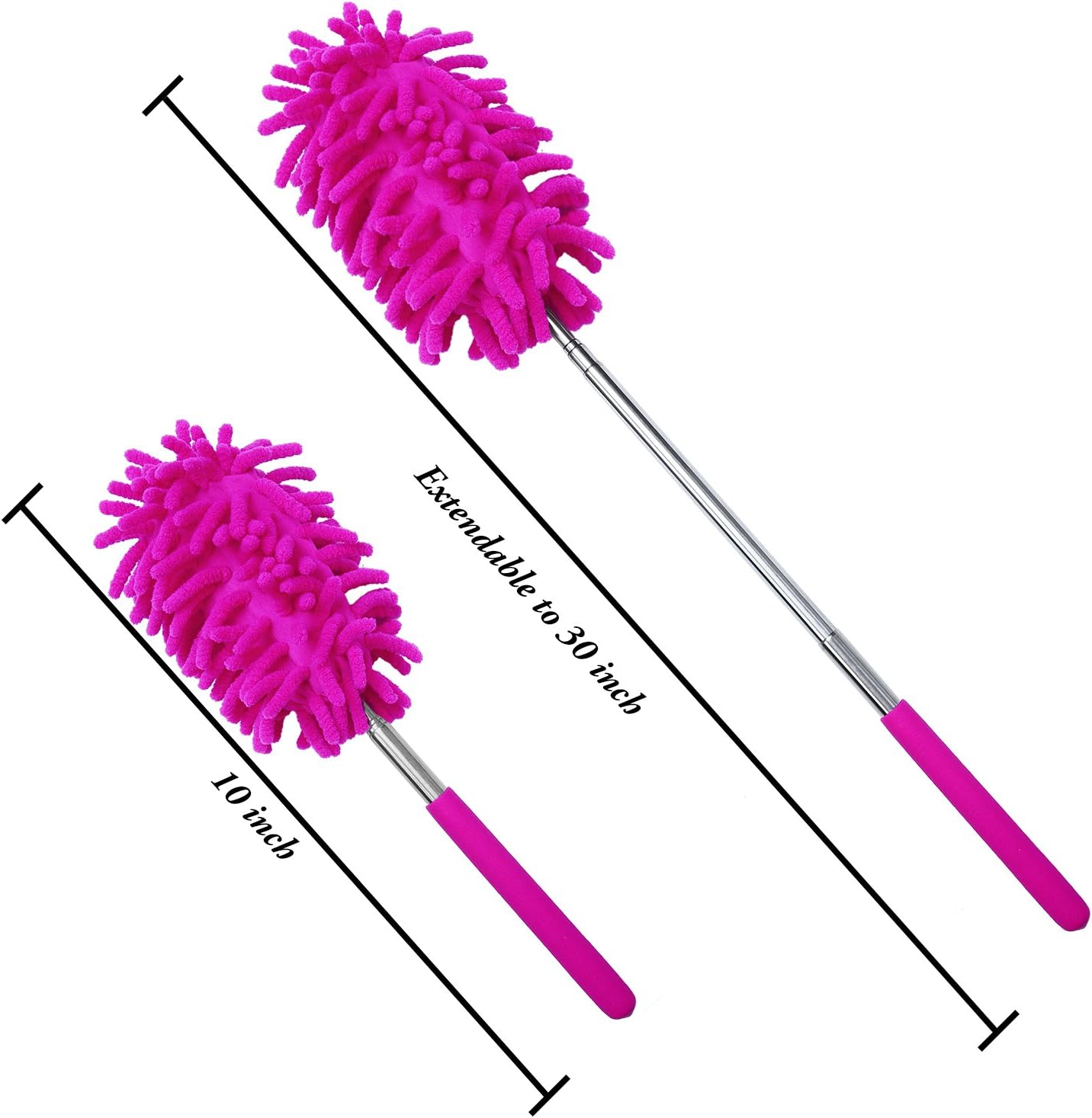 Aneco 6 Pack Microfiber Bendable Extendable Dusters Brush Washable Dusting Brush with Telescoping Pole for Home Office Car, 3 Bendable and 3 Straight